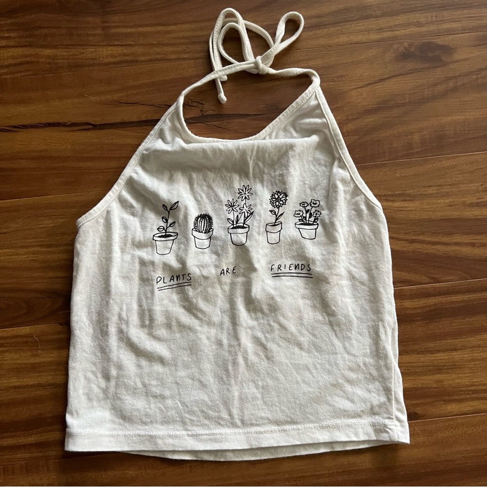 Brandy Melville plants are friends halter top